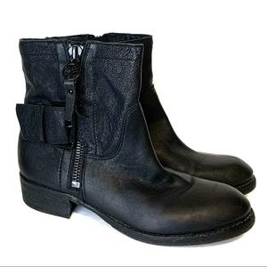 Sam Edelman Sz 7.5 Black Leather Short Boots